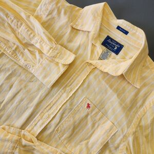 VTG Mens Abercrombie & Fitch Muscle Fit Button Down Shirt Size Med Butter Yellow